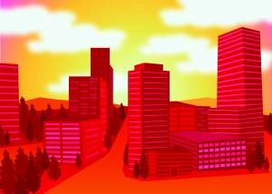 Sunny Surrey Skyline Art by Kristen Frier